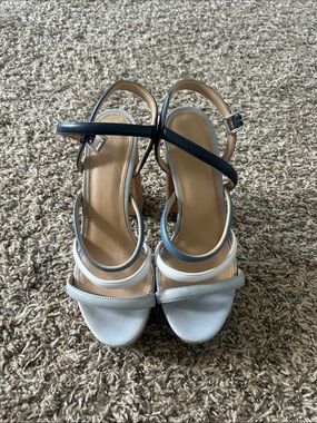 Michael Kors Two-Tone Strappy Heels in White & Black